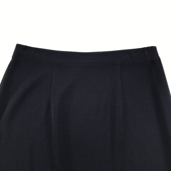 Misook A-Line Knit Skirt Women's Medium Navy Blue Stretch Pull-On Career Acrylic - Picture 2 of 7